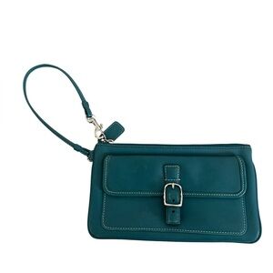 Vintage Coach Wristlet/Clutch teal y2k
